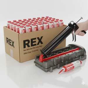 Rex Silicona Alta Temp. Rojo 300ml (caja 12) (30142) - Imagen 1