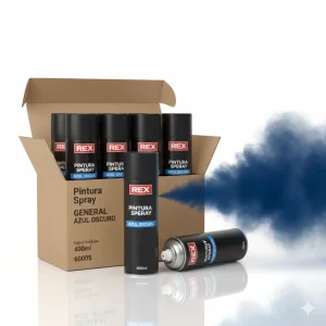 Pintura Spray General Azul Oscuro 400ml 6 Uni (60005) Rex - Imagen 1