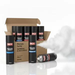 Pintura Spray General Blanco Mate 400ml 6 Uni (60008) Rex - Imagen 1
