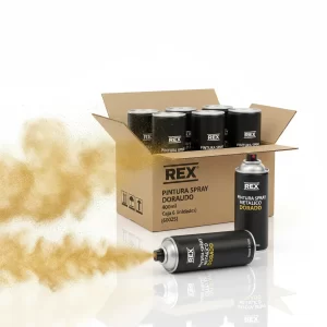 Pintura Spray Metalico Dorado 400ml 6 Uni (60025) Rex - Imagen 1
