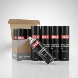Pintura Spray Anticorrosivo Gris 400 Ml 6 Uni (60039) Rex - Imagen 1
