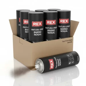 Pintura Spray Barniz Nogal 400ml X 6 (60048) Rex - Imagen 1