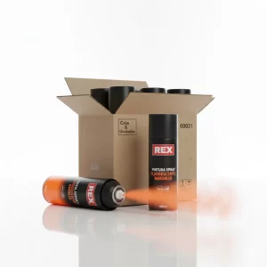 Pintura Spray Fluorescente Naranjo 400ml 6 Uni (60031) Rex - Imagen 1