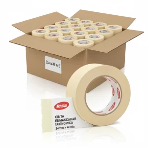 Cinta Enmascarar Economica 24mmx40mts (36un) Tesa - Imagen 1