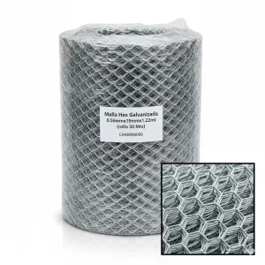 Malla Hex Galvanizada 0.56mmx19mmx1.22mt (rollo 50 Mts) - Imagen 1