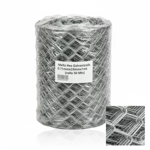 Malla Hex Galvanizada 0.71mmx19mmx1mt (rollo 50 Mts) - Imagen 1