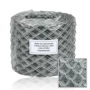Malla Hex Galvanizada 0.56mmx19mmx1.22mt (rollo 25 Mts) - Imagen 1