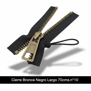 Cierre Bronce Negro Largo 70cms.n°10 - Imagen 1