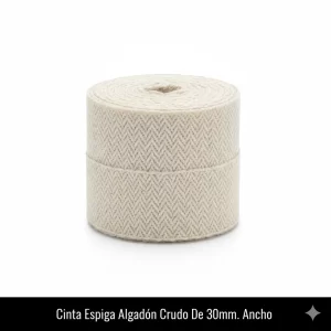 Cinta Espiga Algodon Crudo De 30mm. Ancho - Imagen 1