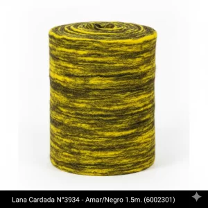Lana Cardada N°3934-amar/negro 1.5m. - Imagen 1